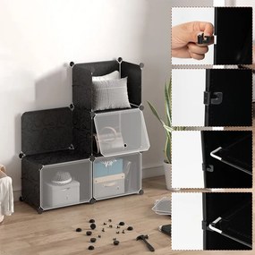 Organizér na topánky z plastu s 12 priehradkami a bočnými háčikmi