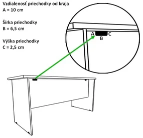 Ergonomický stôl Visio 160 x 100 cm, ľavý, čerešňa