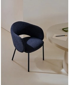 Tmavomodré čalúnené jedálenské kreslo Maina – Kave Home