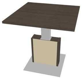 Výškovo nastaviteľný rokovací stôl Verno+ S 120 x 120 cm, dub antracit / vanilka
