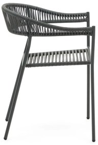 Sivé jedálenské stoličky z umelého ratanu v súprave 4 ks Futadera – Kave Home