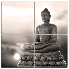 Obraz na plátne - Buddha a západ slnka - štvorec 359FD (60x60 cm)