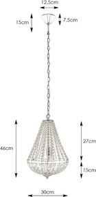 Markslöjd 106118 - Krištáľový luster na reťazi GRÄNSÖ 1xE27/60W/230V
