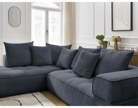 Tmavomodrá ženilková rohová pohovka (ľavý roh/do L) Whesley – Bobochic Paris