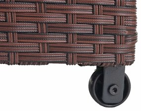 Polyratanový záhradný úložný box HWC-D88 - prémiová hnedá, 51x100x50cm 170l