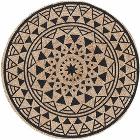 DomTextilu Okrúhly koberec z jutoviny v etno designe 39727