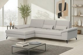 XXXLutz ROHOVÁ SEDAČKA, textil, koža, svetlosivá Sit & More - Sedačky - 000144039767