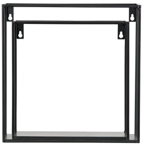 Súprava 2 čiernych nástenných políc WOOOD Meert