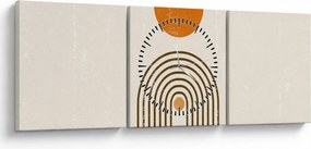Obraz - Hnedé oblúky (s hodinami) (90x30 cm)