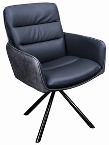 Dizajnová otočná stolička Maddison antracit koža