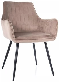 Stolička Apple Velvet tmavobéžová