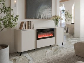Komoda s krbom Newort 200 EF, Farby: čierna matná / orech