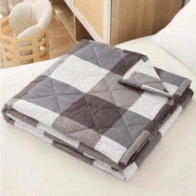 Letná prikrývka CUBE 140x200 cm, sivo-biela