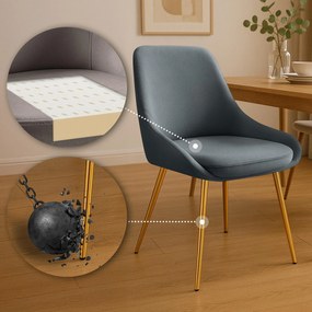 Sada 2 ks jedálenskej stoličky Elmira zamat - antracitová