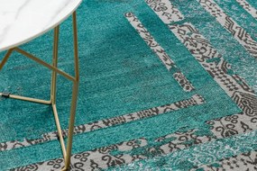 Moderný koberec DE LUXE 1516 Rám vintage - Štrukturálny zelená / antracit Veľkosť: 140x190 cm