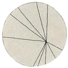 Krémový prateľný ručne tkaný bavlnený okrúhly koberec ø 160 cm Trace Beige – Lorena Canals