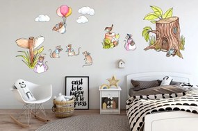 Detská nálepka na stenu s roztomilým motívom myšia rodinka 120 x 240 cm