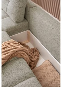 Svetlohnedá rozkladacia modulárna rohová pohovka s úložným priestorom (ľavý roh) Lulu – Miuform