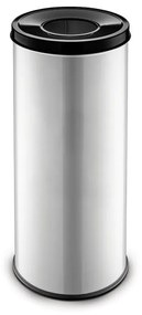 Kovový kôš na triedený odpad 45 L strieborný, zmiešaný odpad