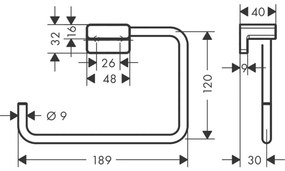 Hansgrohe AddStoris - Kruh na uterák, matná čierna 41754670