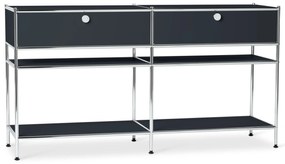 Kovový konzolový stolík »CN3« s 2 zásuvkami, čierny