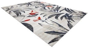 Moderný koberec MUNDO E7181 listy outdoor béžový / modrý