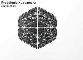drevko Drevená mandala na stenu Kvety Rozmer obrazu: 125 x 112,5 cm, Farba dekorácie: Čierna