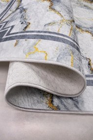 Protišmykový koberec MILANO 90003-02 sivý / zlatý