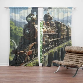 Sablio Záves Parná lokomotíva na viadukte: 2ks 140x250cm