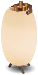 Stojacia lampa biela 72,5 cm vrátane LED a reproduktora, stmievateľná RGB IP44 s diaľkovým ovládaním - Apolo