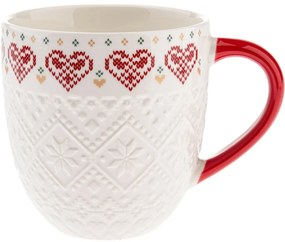 Porcelánový hrnček Pletené srdce 630 ml