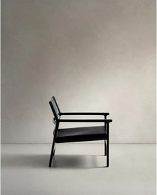 Čierne kožené kreslo Jan – Kave Home