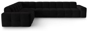 Čierna zamatová rohová pohovka (ľavý roh) Kendal - Micadoni Home