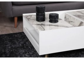 Konferenčný stolík FRIDA 63x90 cm biela/zlatá