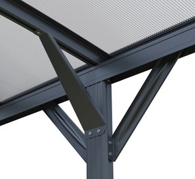 Prístrešok na auto BestBerg BBCP-CP7 / 15,2 m² / 505 × 300 × 219 cm / antracit/sivá