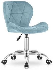 Set do pracovne ZARIMO stôl 80x40 cm biely + kreslo AVOLA VELVET svetlo modré