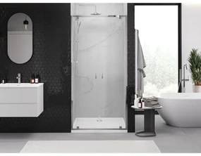 Mexen Exo, dvojité krídlové sprchové dvere 80x200 cm, 6mm číre sklo, chrómový profil, 8182-080-000-01-00