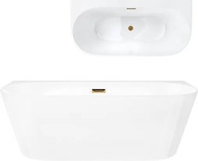 Nástenná vaňa Corsan E030 Mono 170 cm so širokým okrajom, zlatý korok