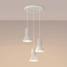 Sollux SL.1871 - Závesný luster ESTRIA na lankách 3xE14/10W/230V, priemer 30 cm, krémový