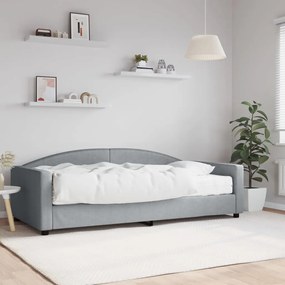 Denná posteľ s matracom bledosivá 100x200 cm látka 3197175