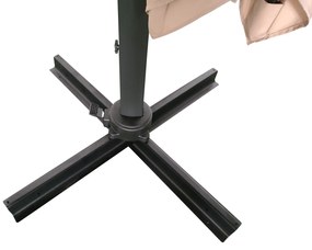 Zahradní slunečník Houseland Vexon s LED osvětlením 300x300 cm světle hnědý