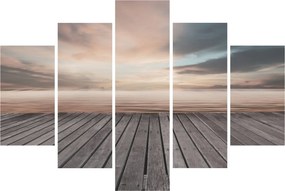 Obraz - Mólo pri západe slnka (150x105 cm)