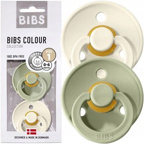 Kaučukové cumlíky BIBS Colour 0m+ 2ks Farba: biela-zelená