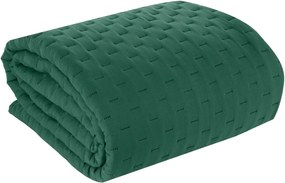Zelený jednofarebný prehoz na posteľ s jemným vzorom