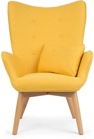 SOFOTEL Kreslo s opierkou na ruky a podnožkou Norse 2043 - žlté