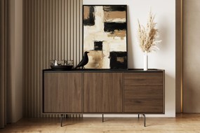 Elegantná komoda Zenar 170 cm so zásuvkami - orech / čierna