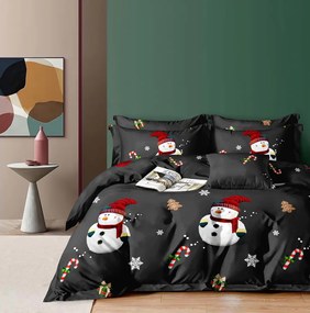 Obliečky z mikrovlákna Biely snehuliak čierne Rozmer obliečky: 70 x 80 cm | 140 x 200 cm