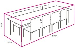 Ochranná plachta na stolovú súpravu (190x260x80)