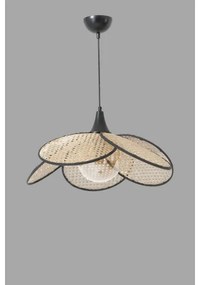 Závesný luster na lanku FUME 1xE27/40W/230V, priemer 45 cm, čierna/béžová