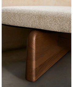 Béžová/v tmavoprírodnej farbe ženilková leňoška (variabilný roh) Topaz – Kave Home